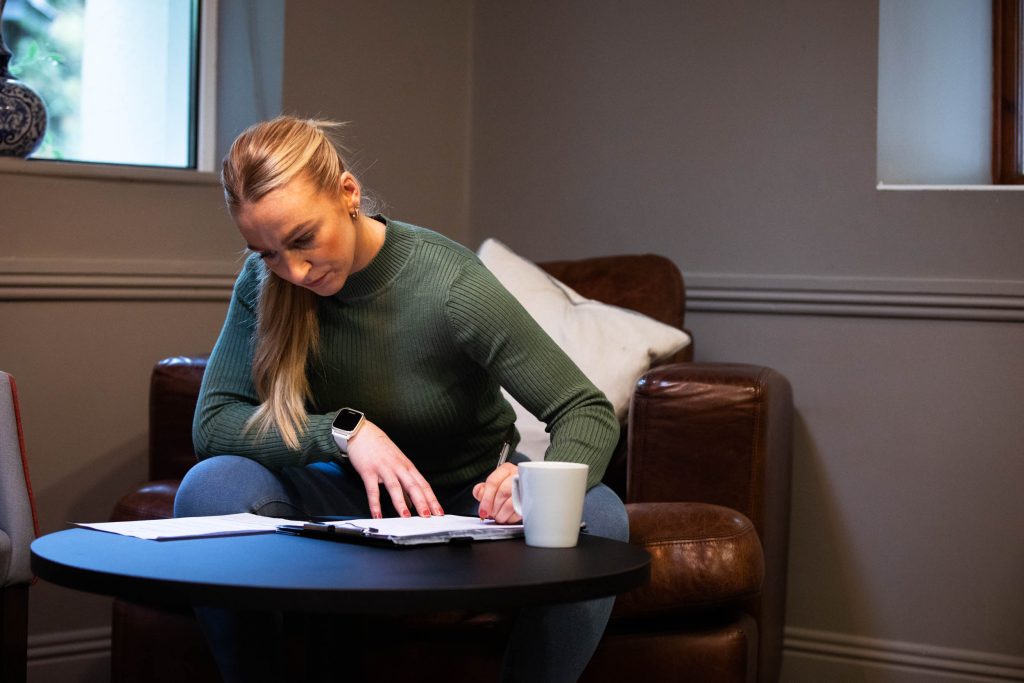 Katie doing step work